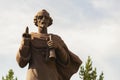 Monument to John Chrysostom in the Pavel Bazhov Mountain Park on a summer day