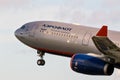 Russian Aeroflot Airbus A330 passenger plane taking off from Amsterdam-Schiphol International Airport Royalty Free Stock Photo