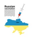 Russian aggressive policy. Ukraine map. Politics. Vaccination. Flat, vector