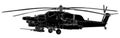 Vector sketch of Mi-28 Havoc military helicopter