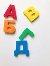 Russian Alphabet Colorful magnetic letters on light background