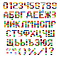 Russian alphabet from the designer on a transparent background, png