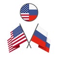 Russian american crossed flags.