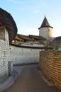 Russian ancient Pskov Kremlin, the walls and tower Royalty Free Stock Photo