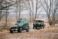 Russian Armored Soviet Scout Car BA-64 Of World War II And Truck