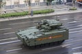 Russian army BMP Kurganets-25  infantry fighting vehicle and armored personnel carrier on Sadovaya Street Garden Ring Royalty Free Stock Photo