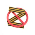 Russian army symbol letter Z from the St. George ribbon in red stop sign. Z symbol inside prohibition sign