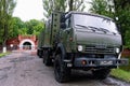 Russian Army Trucks near Pillau Citadel in Baltiysk, Kaliningrad Region, Russia Royalty Free Stock Photo