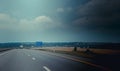 Russian asphalt road. Traveling on the road. Cars on the road. Track. Krasnodar Territory, Russia July 23, 2019