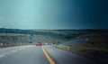 Russian asphalt road. Traveling on the road. Cars on the road. Track. Krasnodar Territory, Russia July 23, 2019