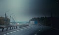 Russian asphalt road. Traveling on the road. Cars on the road. Track. Krasnodar Territory, Russia July 23, 2019