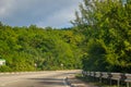 Russian asphalt roads. Background road. Roads in the mountains of Crimea. Travel by car. Road views Royalty Free Stock Photo