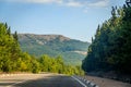 Russian asphalt roads. Background road. Roads in the mountains of Crimea. Travel by car. Road views Royalty Free Stock Photo