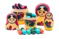 Russian Babushka nesting dolls and capsules