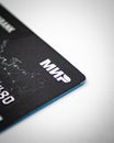 Russian bank card mir close-up payment system Royalty Free Stock Photo