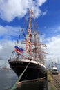 Russian barque Sedov at the pier, rear view