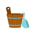 Russian bath tub icon, flat style Royalty Free Stock Photo