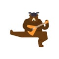 Russian bear dancing isolated. National folk beast from Russia