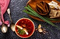 Russian beeet soup borsh Royalty Free Stock Photo