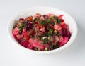 Russian beetroot salad Vinigret in a bowl Royalty Free Stock Photo