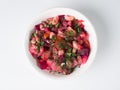 Russian beetroot salad Vinigret in a bowl Royalty Free Stock Photo
