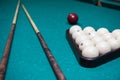 Russian billiard table with balls