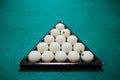The russian billiards balls in triangle Royalty Free Stock Photo