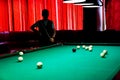 Billiards player silhouette