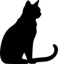 Russian Blue Cat Black Silhouette Generative Ai