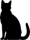 Russian Blue Cat Black Silhouette Generative Ai