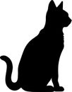 Russian Blue Cat Black Silhouette Generative Ai