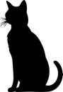 Russian Blue Cat Black Silhouette Generative Ai