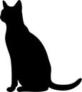 Russian Blue Cat Black Silhouette Generative Ai