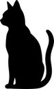 Russian Blue Cat Black Silhouette Generative Ai