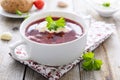 Russian cabbage and beetroot soup - borsch