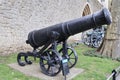 Russian Cast-Iron 36-pounder War Gun on a System Venglov Pattern Carriage Royalty Free Stock Photo