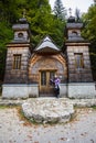 Russian chapel on Russian road close to Kranjska gora, Slovenia. Royalty Free Stock Photo