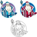 Russian Christmas Character Father Frost lineart