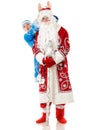 Russian Christmas characters Ded Moroz, Father Frost, and Snegurochka. Snow Maiden. Isolated Royalty Free Stock Photo