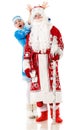 Russian Christmas characters Ded Moroz, Father Frost, and Snegurochka. Snow Maiden. Isolated Royalty Free Stock Photo