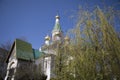 Close up of the golden domes of the Russian Church in Sofia, Bulgaria Royalty Free Stock Photo