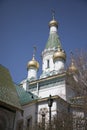 Close up of the golden domes of the Russian Church in Sofia, Bulgaria Royalty Free Stock Photo