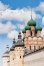 Russian church with wooden domes Royalty Free Stock Photo