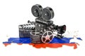 Russian cinematography, film industry concept. 3D rendering