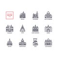 Russian cities icons set.