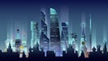 Russian city night neon style architecture buildings town country travel
