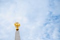 Russian coat of arms double-headed eagle against a blue sky Royalty Free Stock Photo