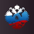 Russian coat of arms double-headed eagle emblem Royalty Free Stock Photo