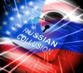 Russian Collusion During Election Campaign Padlock Means Corrupt Politics In America 3d Illustration