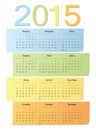 Russian color vector calendar 2015